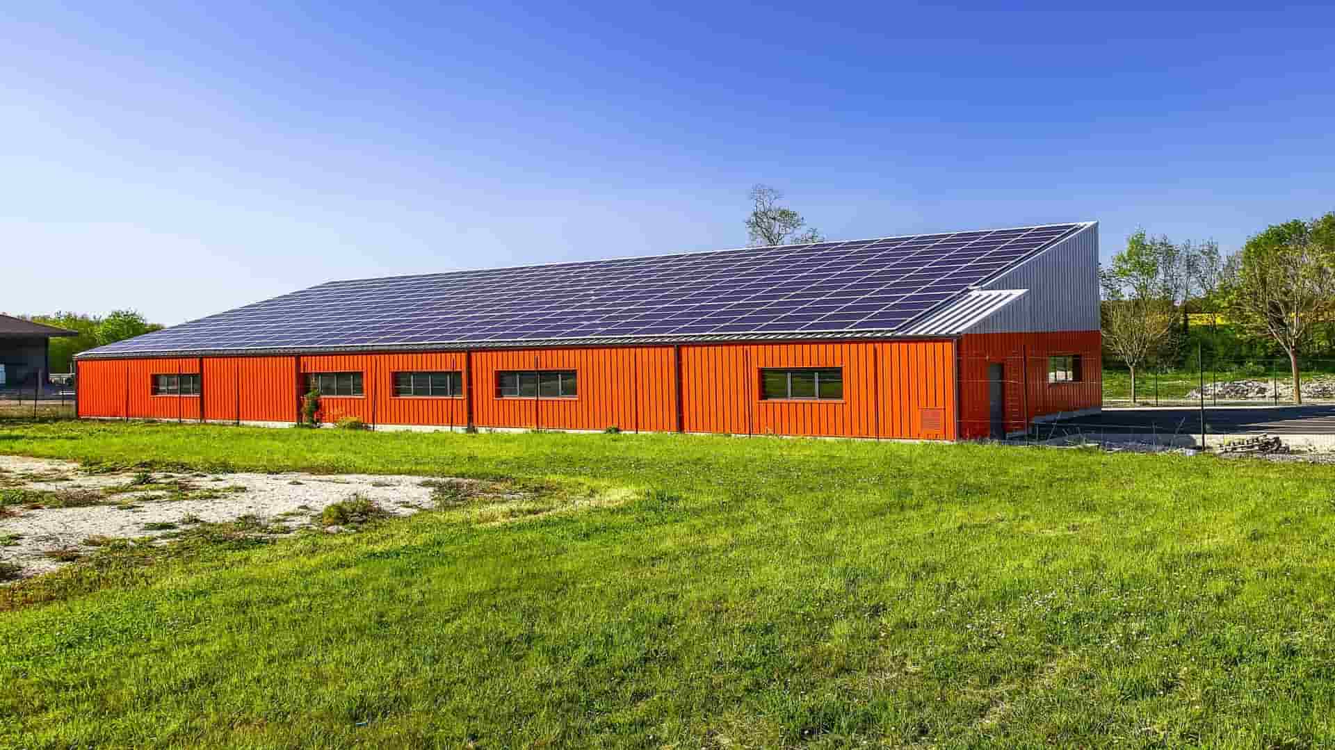 Large single slope metal building