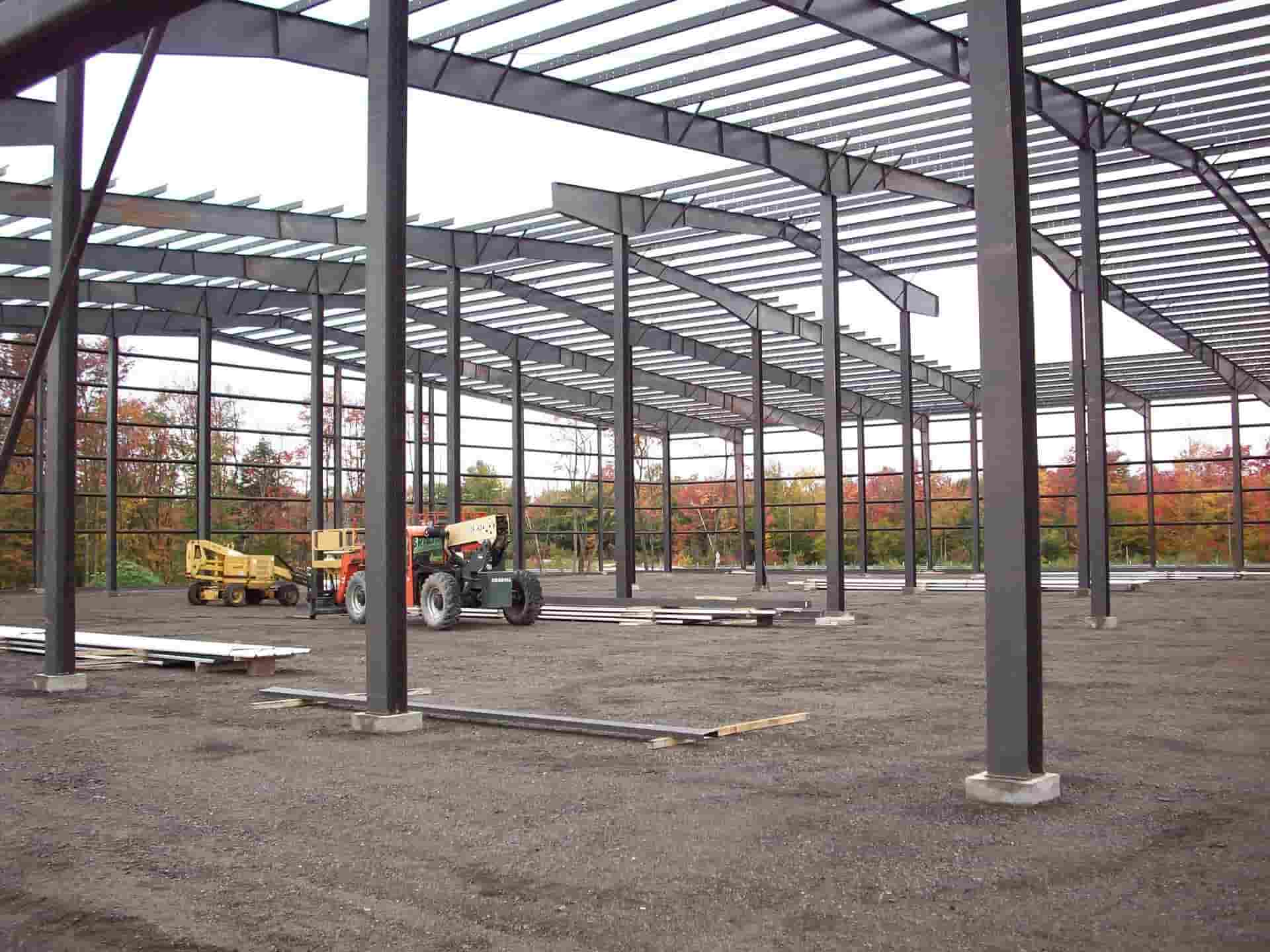 Steel building kits in a Construction