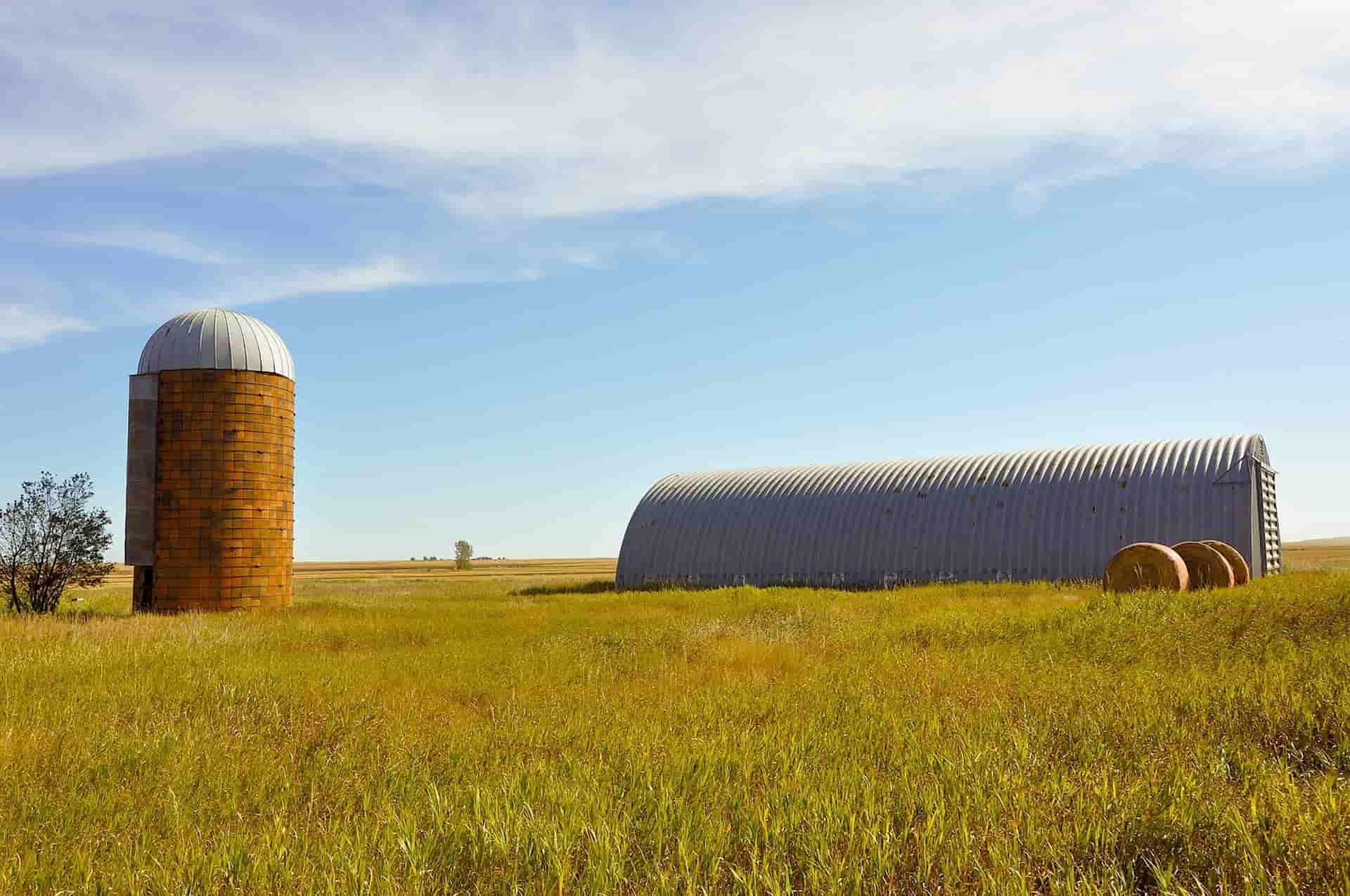 Quonset Arch Building in the agricultural land