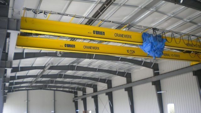 metal building with Cranes