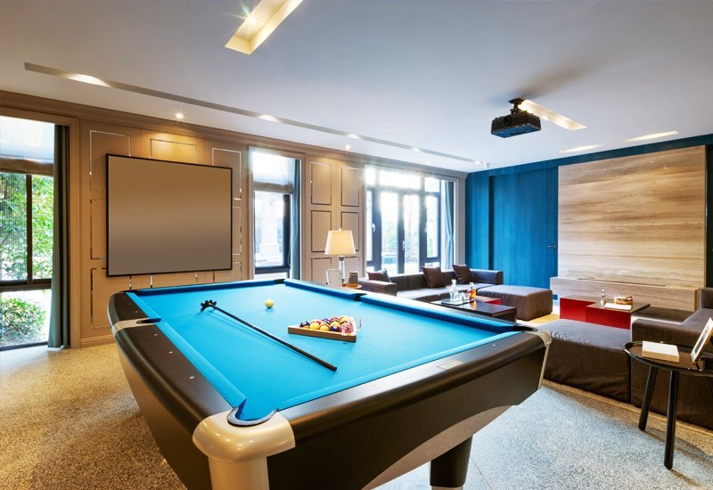 Interior of a steel prefab recreational building