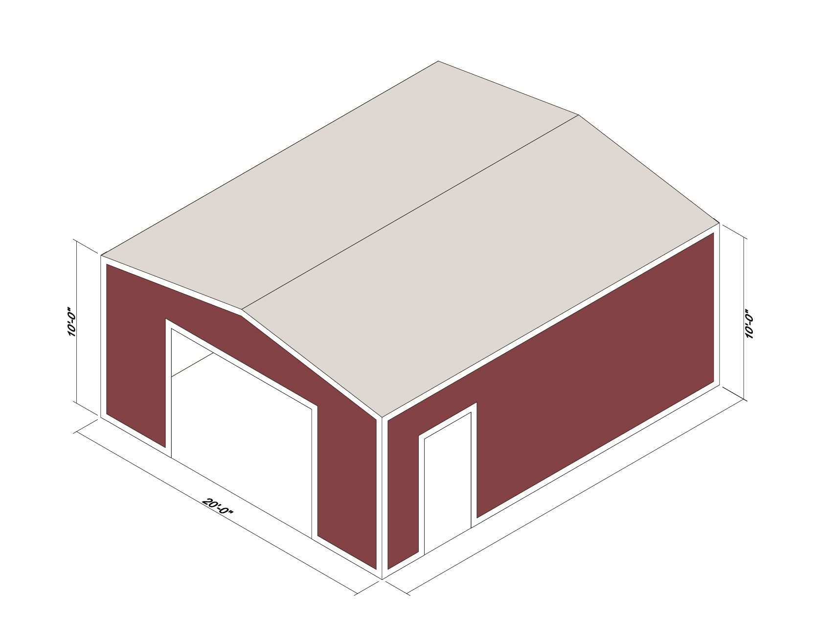 20x24x10 Prefab Steel Building Kit