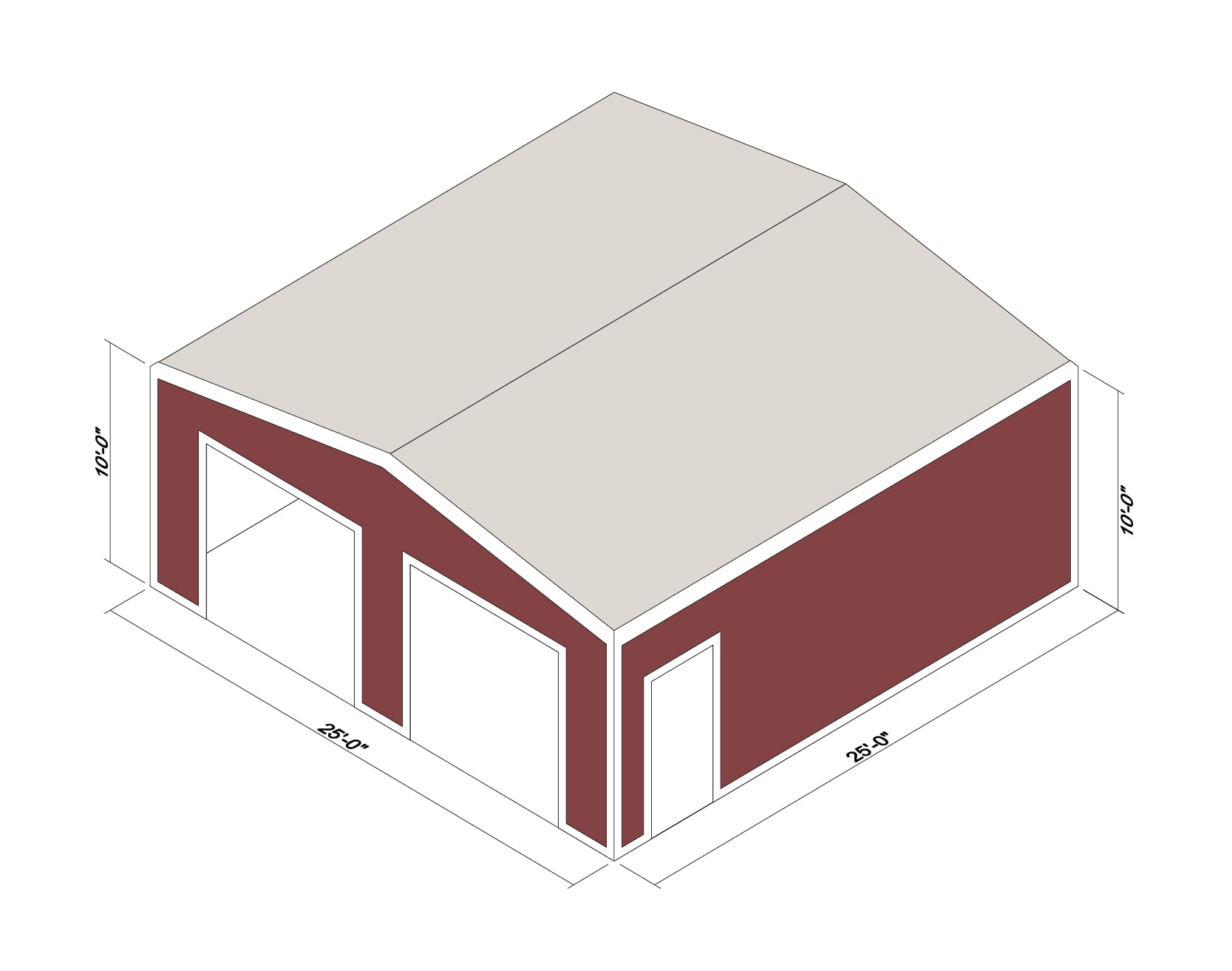 25x25x10 Prefab Steel Building Kit