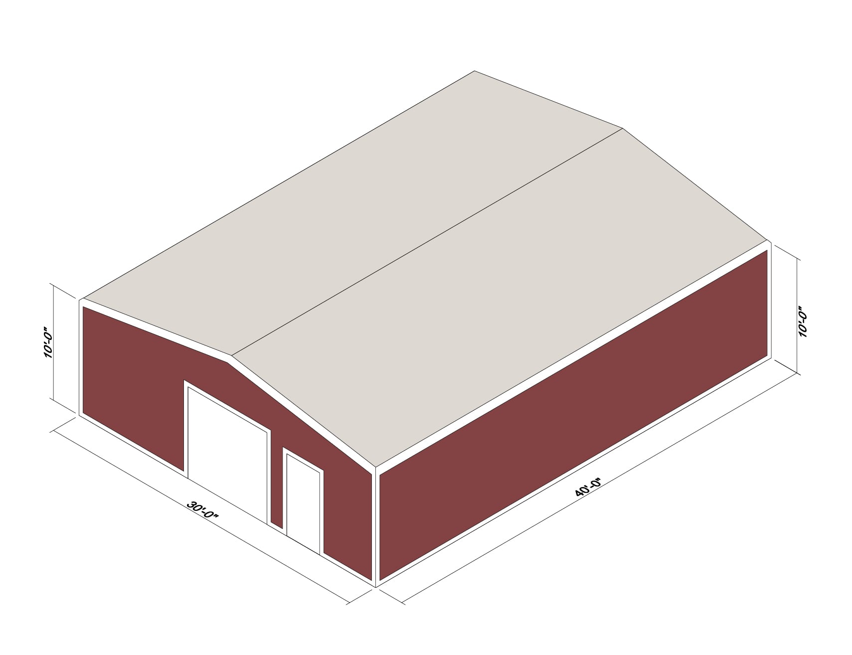 30x40x10 Prefab Steel Building Kit