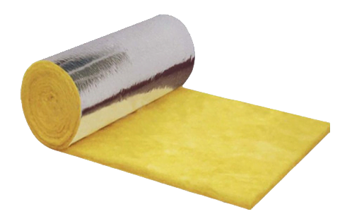 Fiberglass insulation with a foil facing